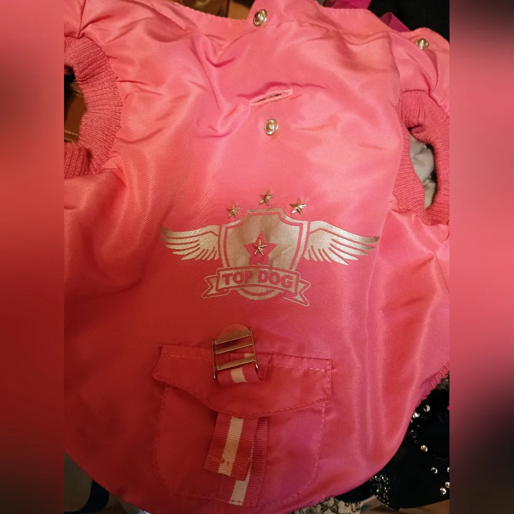 Pink Top Dog Pet Jacket With Fur Hood
